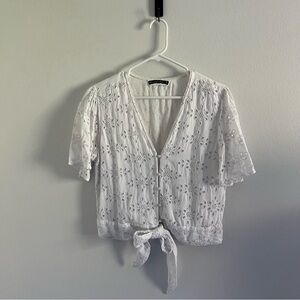Abercrombie & Fitch • White Eyelet Top